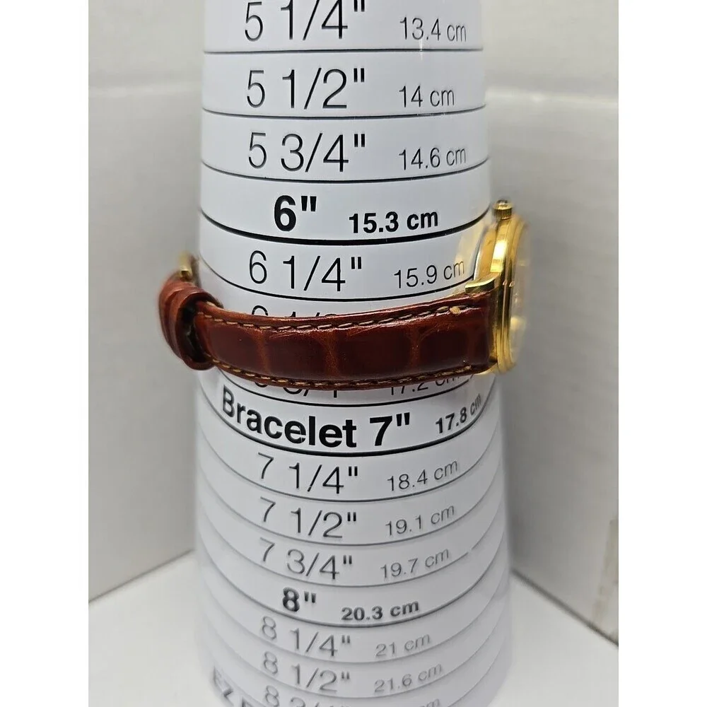 Executive By JC Ladies Quartz Watch Roman Numeral Gold Tone Leather New Battery